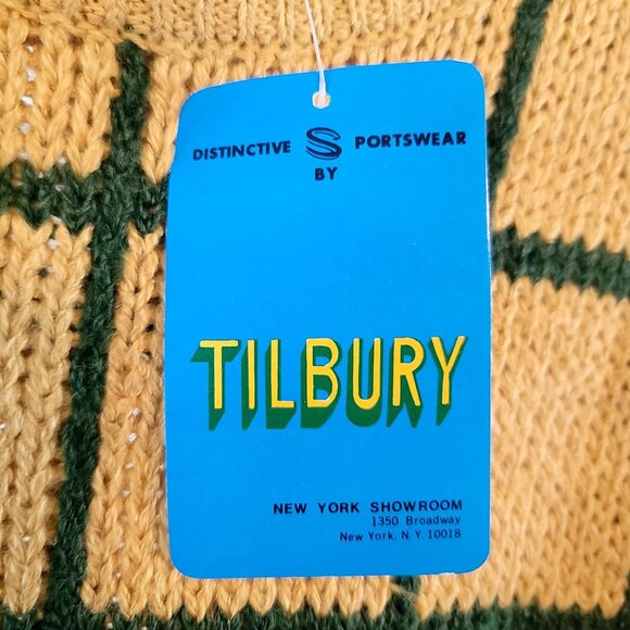 Tilbury Small Knit Sweater Vest Checkerboard Sleeveless Vintage Deadstock - Picture 4 of 7